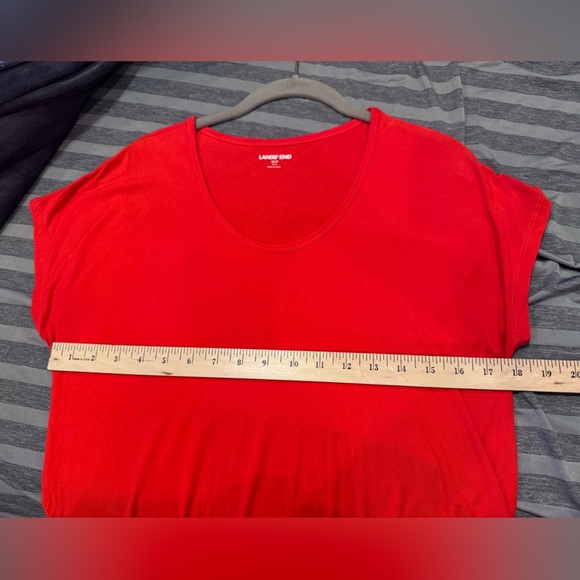 Lands’ End Red Women’s Short Sleeve Shirt Sz M/P (10-12) - Picture 6 of 10